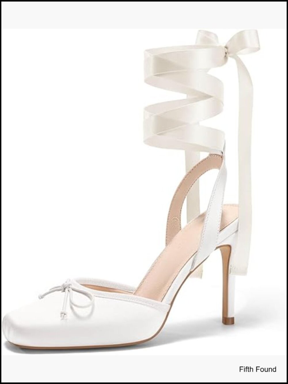 Satin Lace Up Square Toe Ballet Heels Prom Pumps